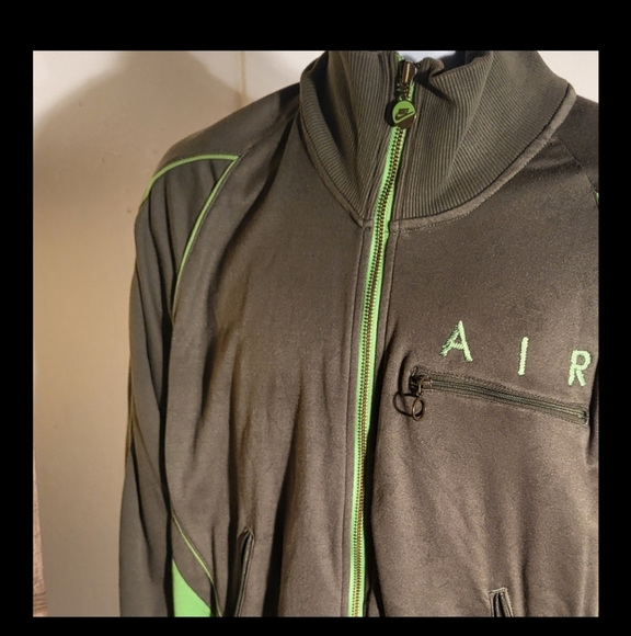 Vintage Nike Air Flight Track Jacket Men’s M Grey/Green - Picture 10 of 11